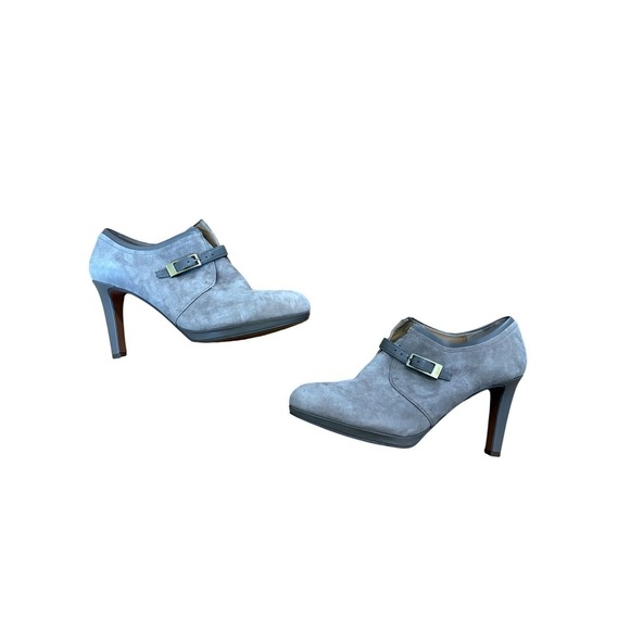 Franco Sarto Suede Booties Ankle Boots Buckle Accents Heels Size‎ 9.5 - Picture 2 of 8